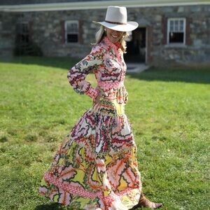 NWT CK Bradley Annabelle Maxi Dress Garde Garden Print Size L